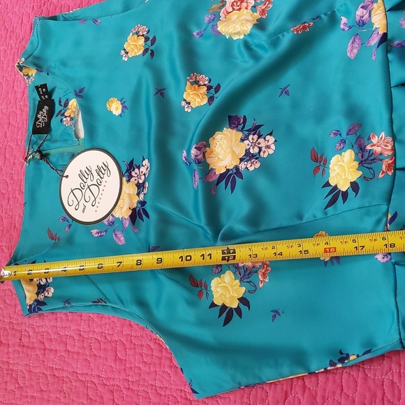 NWT Dolly and Dotty Vintage-Inspired Turquoise Swing Dress US 12 - Picture 7 of 8